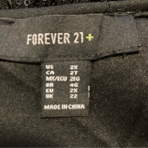 Forever 21+ Glam Black Sequin Long Sleeve Wrap Dress, Sz 2x 18/20 - Picture 13 of 14